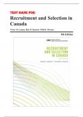 TEST BANK for Recruitment and Selection in Canada, 8th Edition by Victor Catano, Rick D. Hackett, Willi H. Wiesner, Nicolas Roulin, and Monica Belcourt