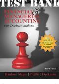 Financial & Managerial Accounting for Decision Makers, 4e by Hanlon, Magee, Pfeiffer, Dyckman TEST BANK 