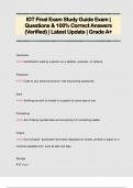 IDT Final Exam Study Guide Exam &vert;  Questions & 100&percnt; Correct Answers  &lpar;Verified&rpar; &vert; Latest Update &vert; Grade A&plus;