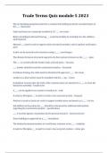 Trade Terms Quiz module 5 2023