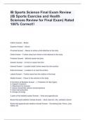 IB Sports Science Final Exam Review (IB Sports Exercise and Health Sciences Review for Final Exam) Rated 100% Correct!!