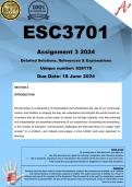 ESC3701 Assignment 3 (COMPLETE ANSWERS) 2024 (628170) - DUE 18 June 2024 