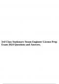 3rd Class Stationary Steam Engineer License Prep Exam 2024 Questions and Answers&period;