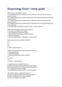 Enzymology Exam 1 study guide Questions & answers