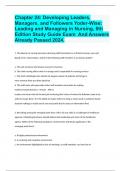 Chapter 24: Developing Leaders, Managers, and Followers Yoder-Wise: Leading and Managing in Nursing, 8th Edition Study Guide Exam  And Answers Already Passed 2024.