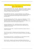 FTCE Elementary Education k-6 Social Science Q&A GRADED A&plus; 