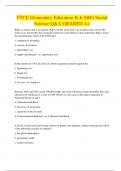 FTCE Elementary Education K-6 &lpar;060&rpar; Social Science Q&A GRADED A&plus; 