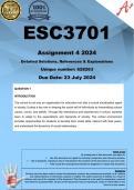 ESC3701 Assignment 4 (COMPLETE ANSWERS) 2024 (628263) - DUE 23 July 2024