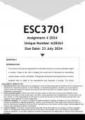 EC3701 Assignment 4 (ANSWERS) 2024 - DISTINCTION GUARANTEED.