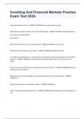 Investing And Financial Markets Practice Exam Test 2024&period;