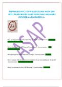 IMPROVED NYC TOUR GUIDE EXAM WITH 200 WELL ELABORATED QUESTIONS AND ANSWERS &lpar;REVISED AND GRADED A&plus;