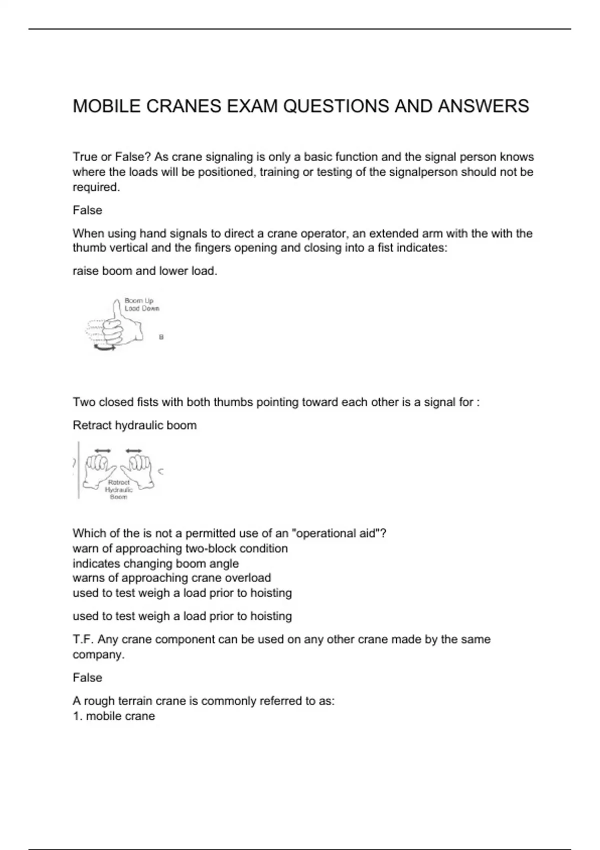 MOBILE CRANES EXAM QUESTIONS AND ANSWERS Mobile Cranes Stuvia US