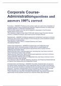 Corporals CourseAdministrationquestions and  answers 100% correct