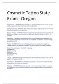 Cosmetic Tattoo State  Exam - Oregon