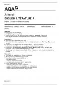 A-level ENGLISH LITERATURE A