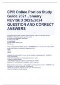 CPR Online Portion Study  Guide 2021 January REVISED 2023//2024  QUESTION AND CORRECT  ANSWERS