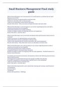 Small Business Management Final study guide