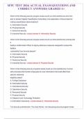 SFPC TEST 2024&vert; ACTUAL EXAM QUESTIONS AND CORRECT ANSWERS&vert; GRADED A&plus; Which of the following security program areas would you find practitioners who train and&sol; or advise Original Classification Authorities in the application of the process for making class