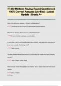 IT 462 Midterm Review Exam &vert; Questions &  100&percnt; Correct Answers &lpar;Verified&rpar; &vert; Latest  Update &vert; Grade A&plus;