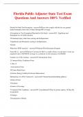 Florida Public Adjuster State Test Exam Questions And Answers 100&percnt; Verified
