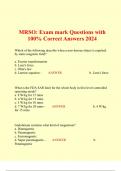 MRSO: Exam mark Questions with 100% Correct Answers 2024