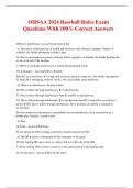OHSAA 2024 Baseball Rules Exam Questions With 100&percnt; Correct Answers