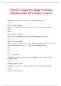 OHSAA General Knowledge Test Exam Questions With 100% Correct Answers