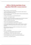 OHSAA 2024 Baseball Rules Exam Questions With 100% Correct Answers