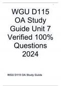 WGU D115 OA Study Guide Unit 7 Verified 100&percnt; Questions 2024