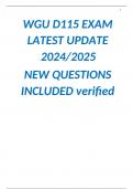 WGU D115 EXAM LATEST UPDATE 2024&sol;2025  NEW QUESTIONS INCLUDED verified