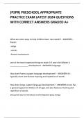 (PSPR) PRESCHOOL APPROPRIATE PRACTICE EXAM LATEST 2024 QUESTIONS WITH CORRECT ANSWERS GRADED A+
