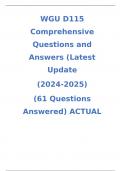 WGU D115 Comprehensive Questions and Answers (Latest Update  (2024-2025)  (61 Questions Answered) ACTUAL