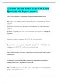 Alabama life and health Exam with Latest Questions and Expert Answers