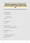 LMS Exam &vert; Questions & 100&percnt; Correct  Answers &lpar;Verified&rpar; &vert; Latest Update &vert; Grade  A&plus;