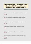 LMS Chapter 1 and 2 Test Review Exam &vert;  Questions & 100&percnt; Correct Answers  &lpar;Verified&rpar; &vert; Latest Update &vert; Grade A&plus; 