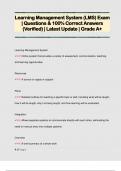 Learning Management System &lpar;LMS&rpar; Exam  &vert; Questions & 100&percnt; Correct Answers  &lpar;Verified&rpar; &vert; Latest Update &vert; Grade A&plus; 