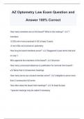 AZ Optometry Law Exam Question and Answer 100&percnt; Correct