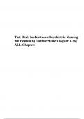 Test Bank for Keltner's Psychiatric Nursing 9th Edition By Debbie Steele - Complete ALL Chapters 1-36.