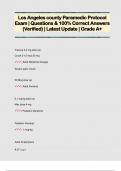 Los Angeles county Paramedic Protocol Exam &vert; Questions & 100&percnt; Correct Answers  &lpar;Verified&rpar; &vert; Latest Update &vert; Grade A&plus; 