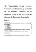 Tema 16. Capacidades físicas básicas. Concepto, clasificaciones y evolución de las mismas. Evolución en el desarrollo motor de los alumnos y las alumnas de Educación Secundaria.