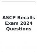 ASCP Recalls Exam 2024 Complete Solution Package