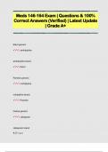 Meds 146-164 Exam &vert; Questions & 100&percnt;  Correct Answers &lpar;Verified&rpar; &vert; Latest Update  &vert; Grade A&plus;