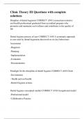 Clinic Theory III Questions with complete solutions