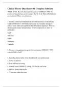 Clinical Theory Questions with Complete Solutions