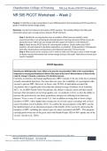 NR 505 Week 2 PICOT Worksheet Assignment (GRADED A) Chamberlain College of Nursing