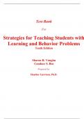Test Bank for Strategies for Teaching Students with Learning and Behavior Problems 10th Edition By Sharon Vaughn, Candace Bos (All Chapters, 100% Original Verified, A+ Grade)