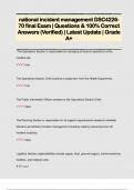 national incident management DSC4226- 70 final Exam &vert; Questions & 100&percnt; Correct  Answers &lpar;Verified&rpar; &vert; Latest Update &vert; Grade  A&plus; 