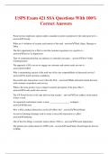 USPS Exam 421 SSA Questions With 100&percnt; Correct Answers