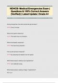 NDHCB- Medical Emergencies Exam &vert;  Questions & 100&percnt; Correct Answers  &lpar;Verified&rpar; &vert; Latest Update &vert; Grade A&plus;
