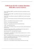 USPS Exam 421 SSA Academy Questions With 100&percnt; Correct Answers
